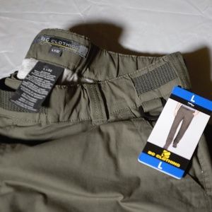 bc clothing men's cotton lined adjustable belted cargo pants